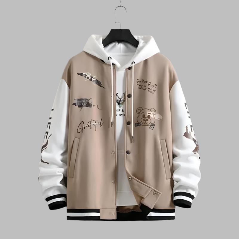 Men'S Fashionable Baseball Jacket, Spring and Autumn Trendy American High Street Ruffian Handsome Loose Casual Jacket