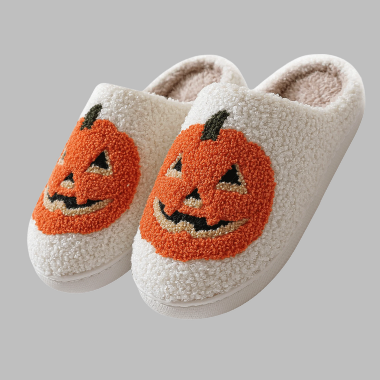 Cute Halloween Slippers for Women Perfect Soft Plush Comfy Warm Slip-On Halloween Pumpkin Bat Slippers Fo Women Indoor Fluffy House Slippers for Women and Men Non-Slip Fuzzy Flat Slides