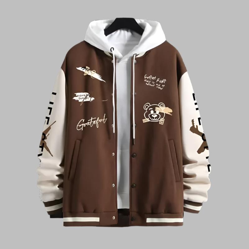 Men'S Fashionable Baseball Jacket, Spring and Autumn Trendy American High Street Ruffian Handsome Loose Casual Jacket