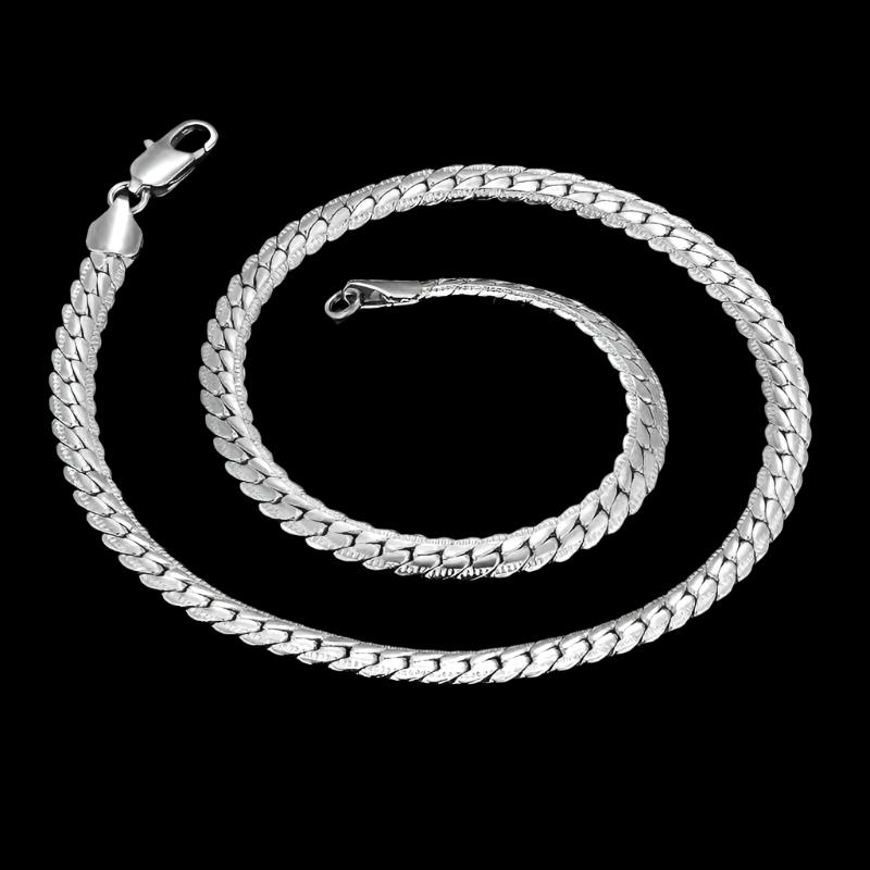 Men'S Hip Hop Silver Color Male 316L Stainless Steel Snake Chain Necklace for Men, Wholesale 7MM Womens Chain Jewelry Collares