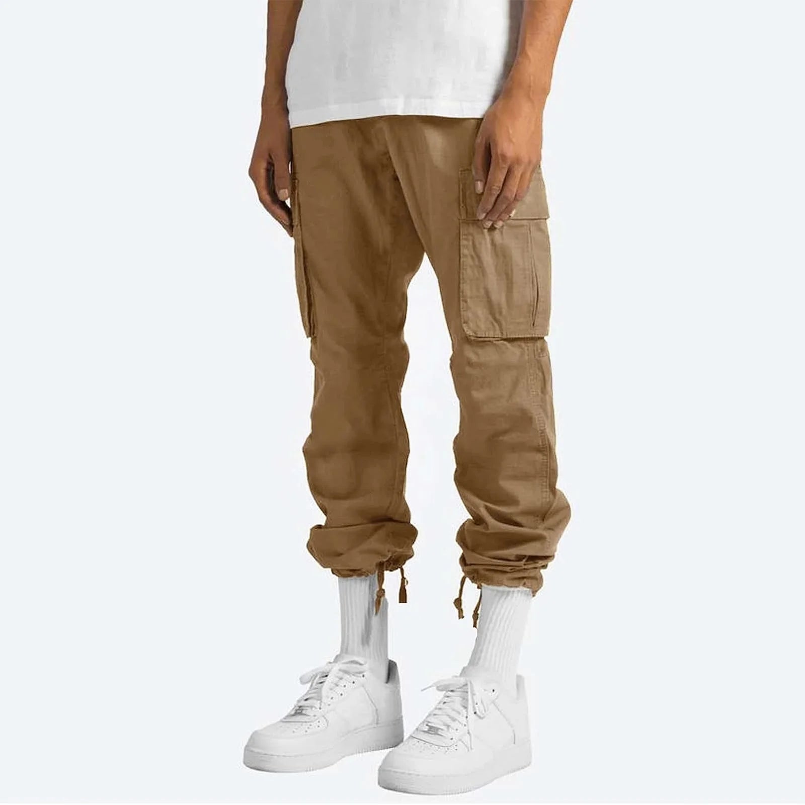 Cargo Pants Men- Solid Casual Multiple Pockets Outdoor Straight Type Fitness Pants Cargo Pants Trousers Khaki