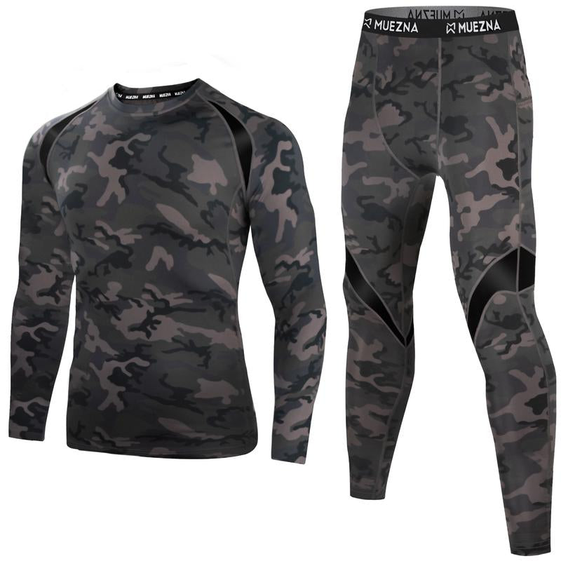 Muezna Thermal Top and Bottom Set Underwear Long Johns Base Layer with Soft Fleece Lined Fabric Menswear