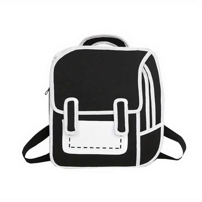 Anime Manga 2D Backpack with 3D Stereoscopic Design - Large Capacity Dual Shoulder Bag for Cosplay and Otaku Fans