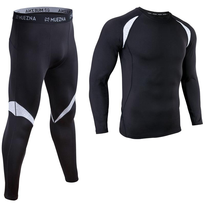 Muezna Thermal Top and Bottom Set Underwear Long Johns Base Layer with Soft Fleece Lined Fabric Menswear