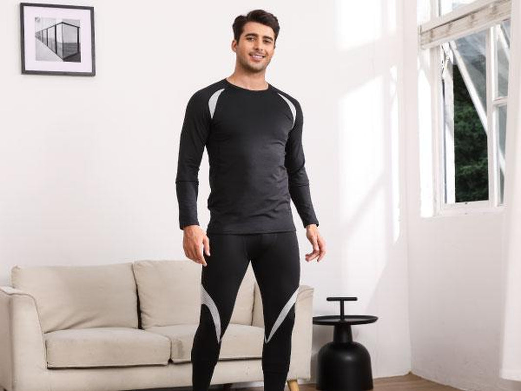 Muezna Thermal Top and Bottom Set Underwear Long Johns Base Layer with Soft Fleece Lined Fabric Menswear