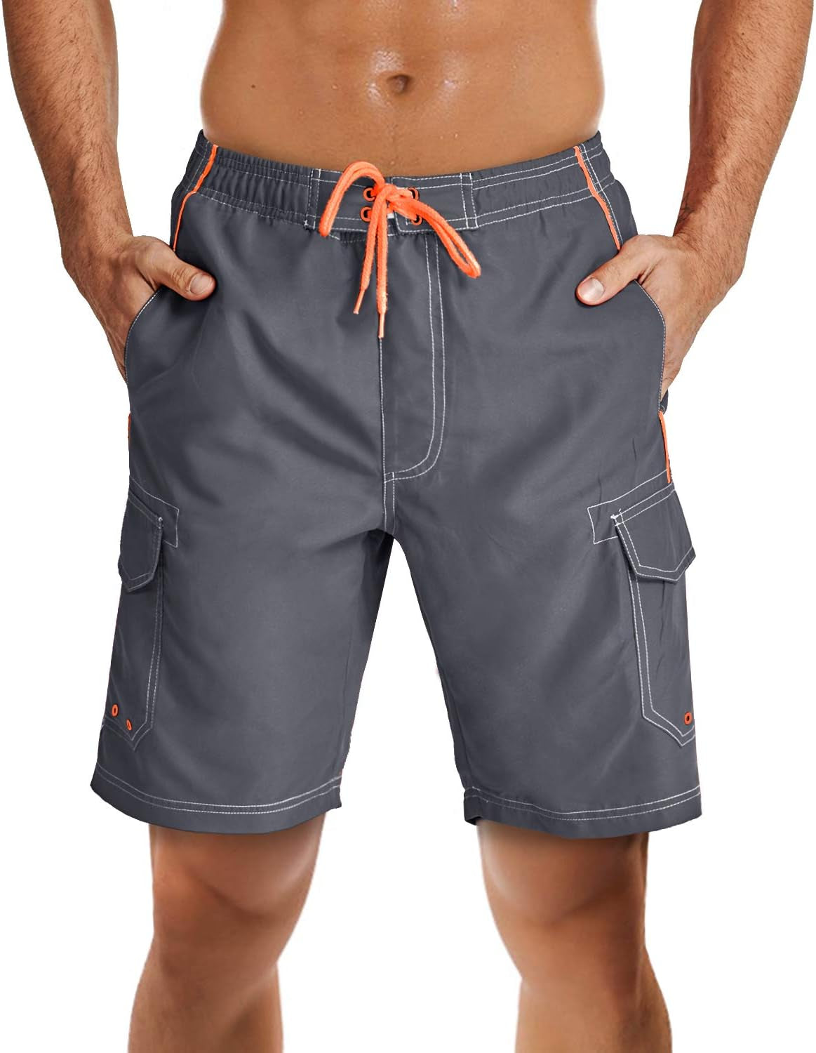 Men'S Summer Swim Trunks Quick Dry Surf Boardshorts Bathing Suit Shorts with Mesh Lining