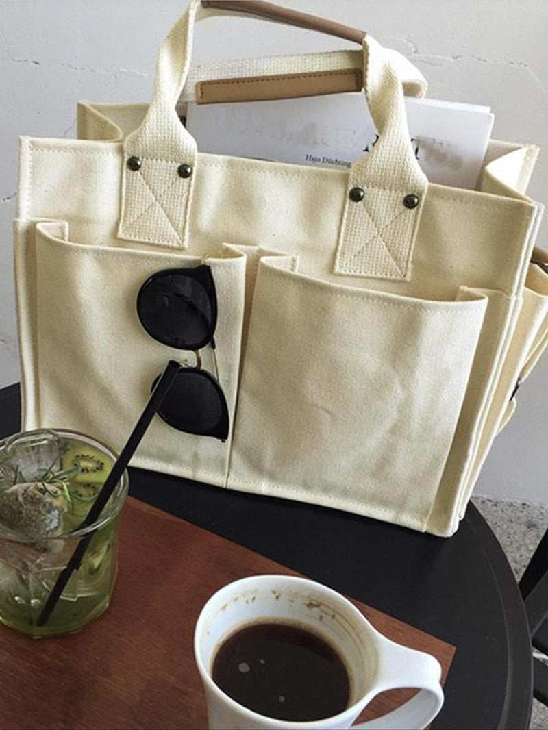 2024 New Style Canvas Tote Bag for School, Tote Bag for Women, Removable Bottom Compartment Work Bags, Large Capacity Oversize Summer Shoulder Crossbody Bag for Daily & Back to School, Fall Outfits, Fall Freshness