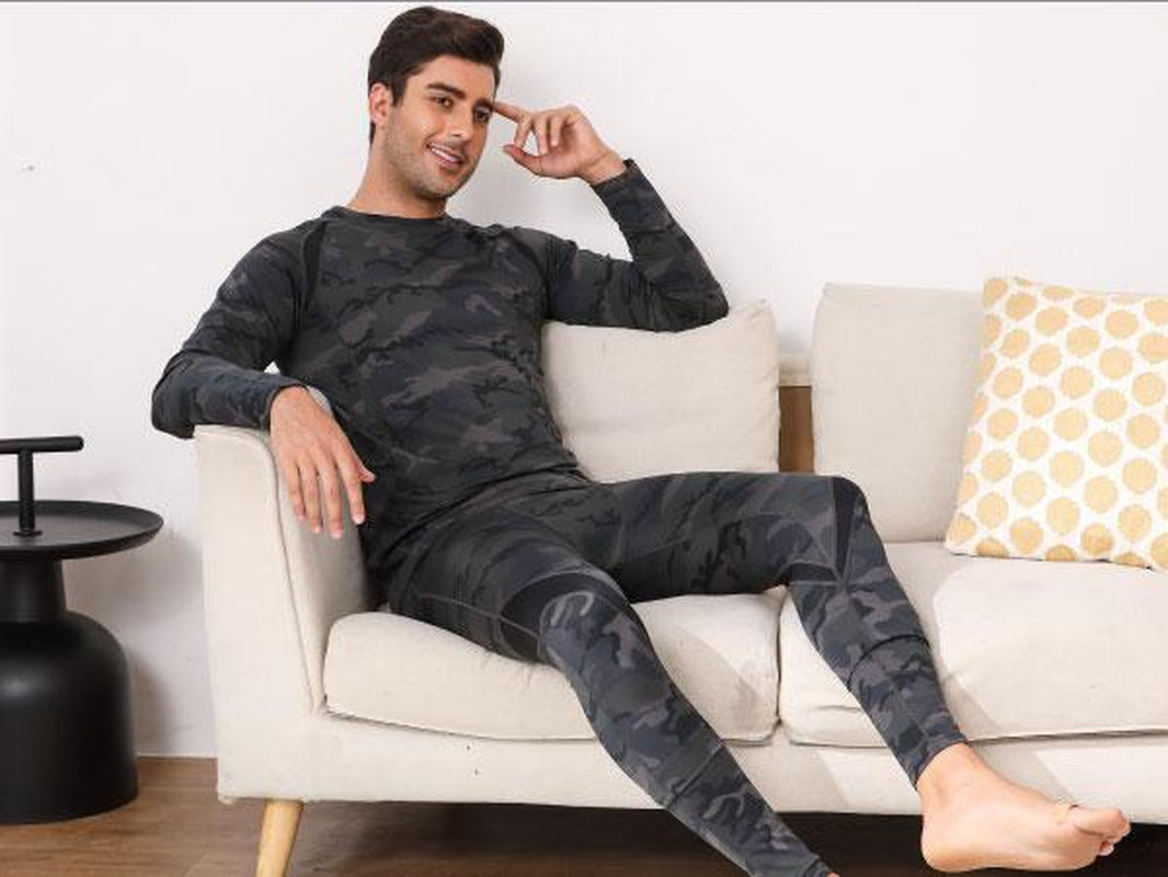 Muezna Thermal Top and Bottom Set Underwear Long Johns Base Layer with Soft Fleece Lined Fabric Menswear