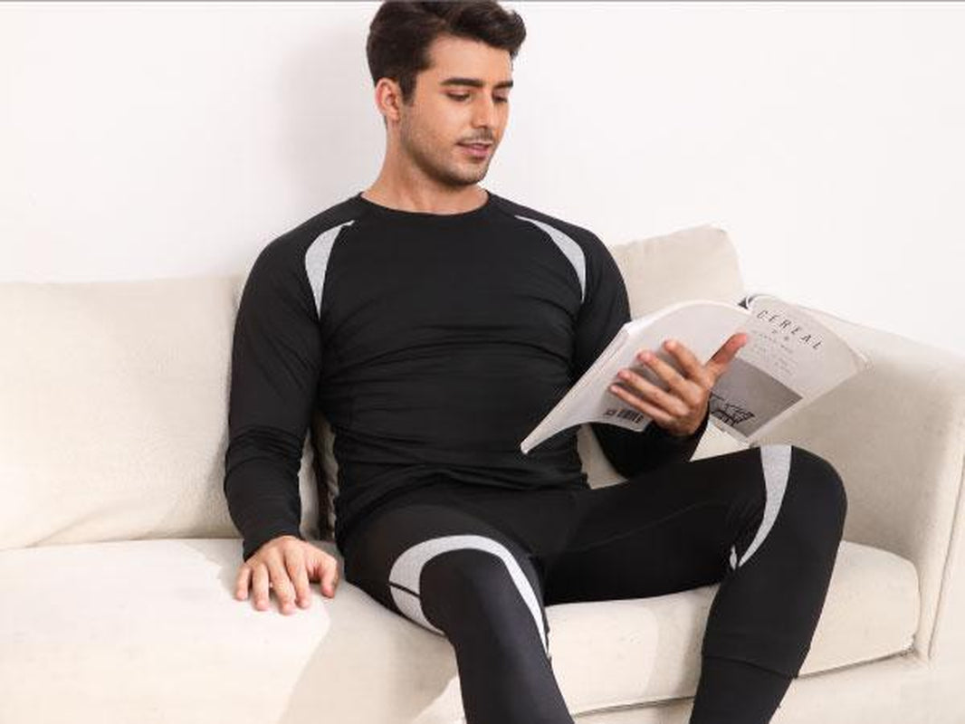 Muezna Thermal Top and Bottom Set Underwear Long Johns Base Layer with Soft Fleece Lined Fabric Menswear