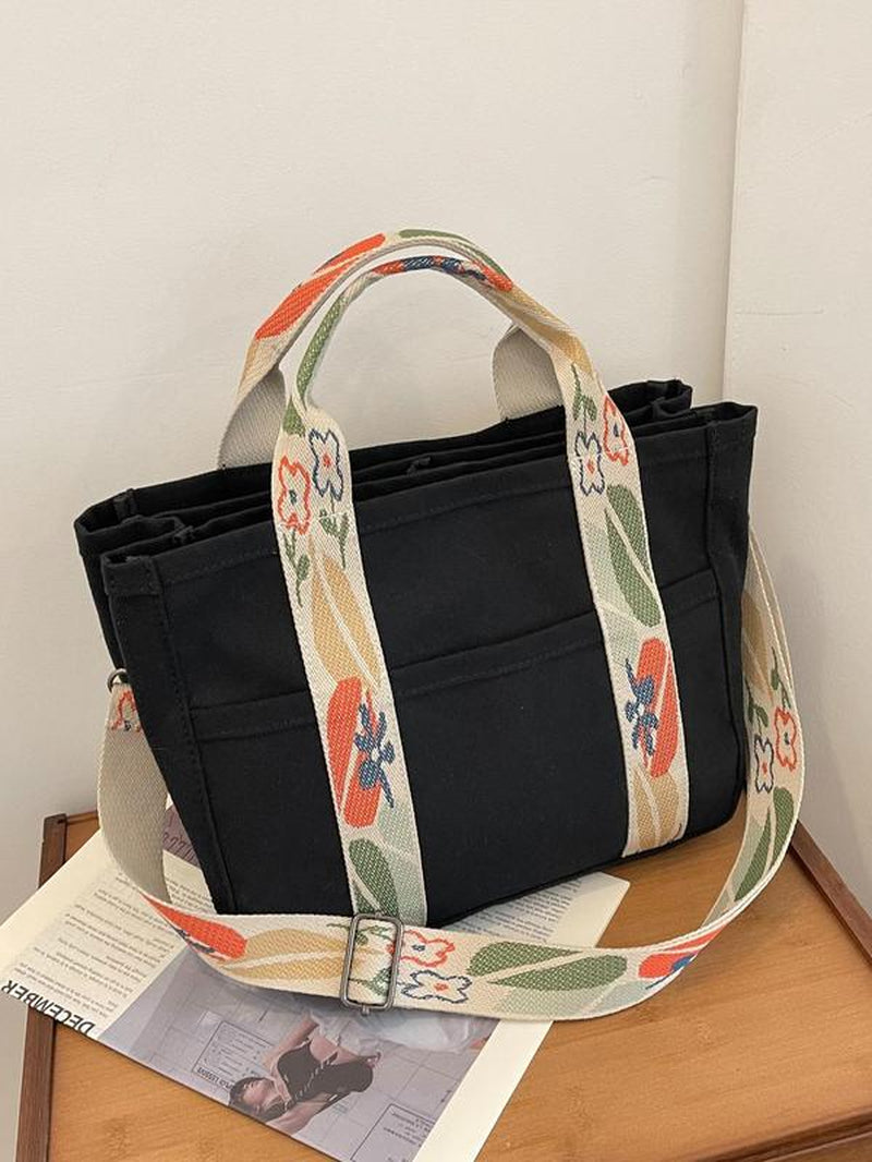 2024 New Style Canvas Tote Bag for School, Tote Bag for Women, Removable Bottom Compartment Work Bags, Large Capacity Oversize Summer Shoulder Crossbody Bag for Daily & Back to School, Fall Outfits, Fall Freshness