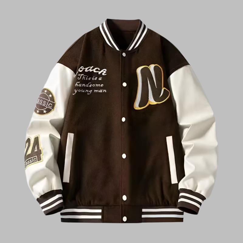 Spring and Autumn Retro Quilted Embroidered Baseball Uniform Jacket Men and Women Loose Tide Brand Street Jacket Couple Shirt